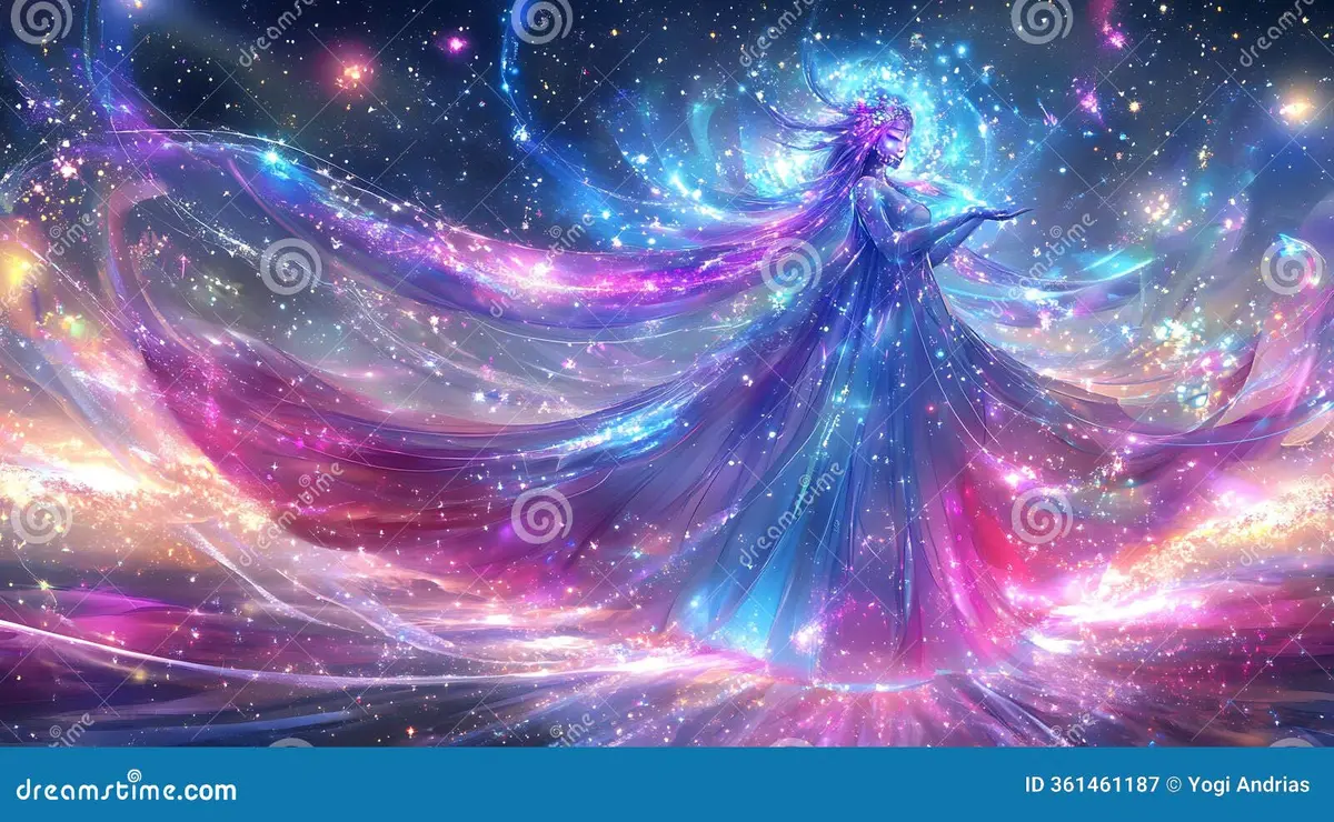 金沙娱乐城星空女神幻想插画
